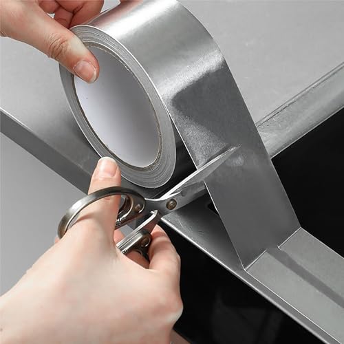 COSIMIXO Silver Aluminum Foil Duct Tape 4 Inches x 55Yards,Heavy Duty,High Temperature Sealing and Patching,Perfect for HVAC,Air Ducts,Foamboard,Metal Repair,Insulation,Dryer Vent and More - size: 3.2Mil x 4" x 55Yds