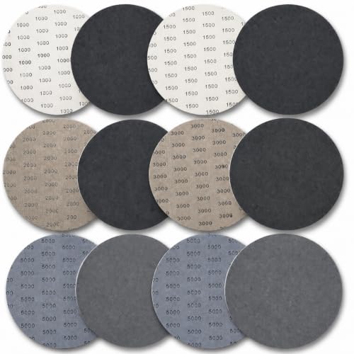 30PCS 6 Inch No‑Hole Wet Dry Sanding Discs, Hook and Loop 1000‑5000 Mixed Grit Silicon Carbide Sandpaper for DA/Orbital Sander, Fine Polishing for Automotive, Metal, Resin - size: 6Inch-30PCS