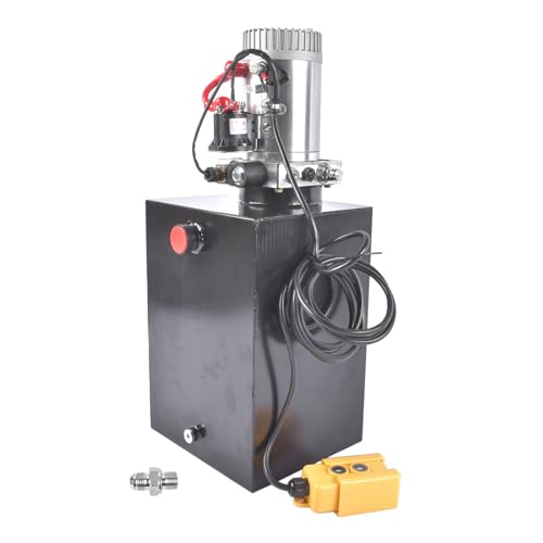 20 Quart 12V DC Hydraulic Power Unit 3200 PSI Single Acting 1.6KW SAE# 6