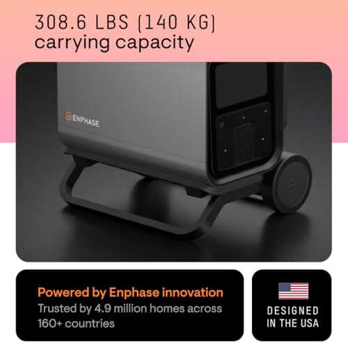 Enphase IQ Cart – Foldable Cart Designed to Securely Transport IQ PowerPack 1500, Sturdy Latches and Wheel Brakes, Extendable Handle, Easy to Carry and Store, 5-Year Limited Warranty