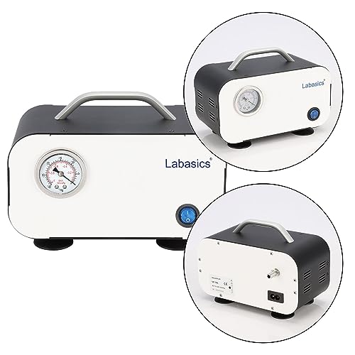 Labasics Diaphragm Vacuum Pump, Oil Free Vacuum Pump Portable Pressure Pump with 10 L/min Flow Rate for Lab Vacuum Filtration Distillation Laboratory Work, 110-220V - size: 10 L