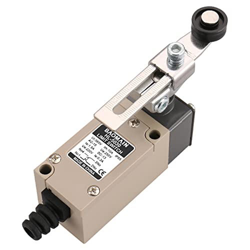 Baomain HL-5030(TZ-1108) Adjustable Roller Lever Momentary Limit Switch 1NC+1NO 380V 10A IP65 Pack of 2