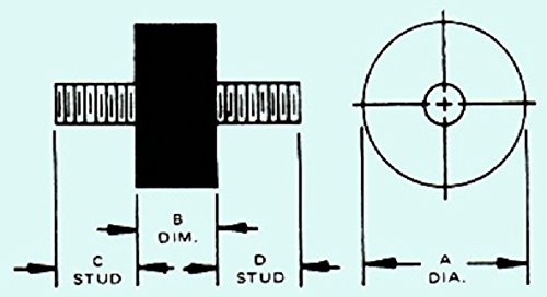 Herco 5161858 VM441 Round Double Stud Black Rubber Vibration Mount (1" x 1")