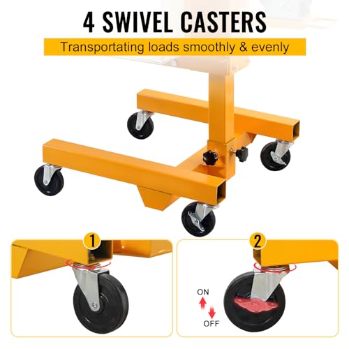 Material Lift Winch Stacker, 330 Lbs Capacity, 72" Max Height Adjustment, Hand Winch Lift Truck, Steel Portable Load Lifter for Workshop, Warehouse,Cabinet Lift