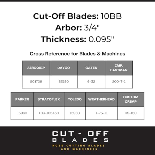 Beveled Cut Off Wheels - M2 High-Speed Steel Cut Off Saw Blade - Light Duty Industrial and Hydraulic Hose Cutter Blade - Made in USA - 10" X .095" X 3/4" - style: 10" x 3/4" Arbor