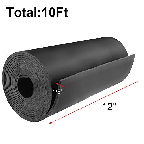 DGSL Neoprene Rubber Strip, 12" W x 1/8" T x 10' L Solid Rubber Roll - color: No Adhesive, size: 12" Wide x 1/8" Thick x 10' Long