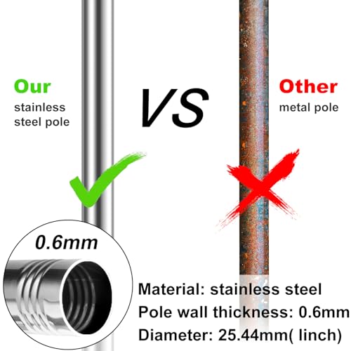 Heavy Duty Stainless Steel Flag Pole Kit - 180° Adjustable Bracket - color: Silver flag pole with bracket