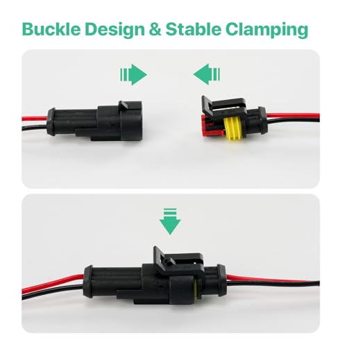 2 Pin Waterproof Electrical Connectors (5 Pack)