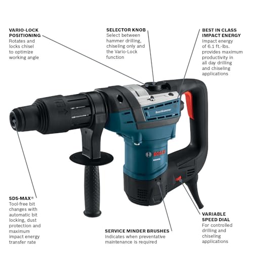 BOSCH RH540M SDS-max 1-9/16 In. Combination Hammer for Concrete