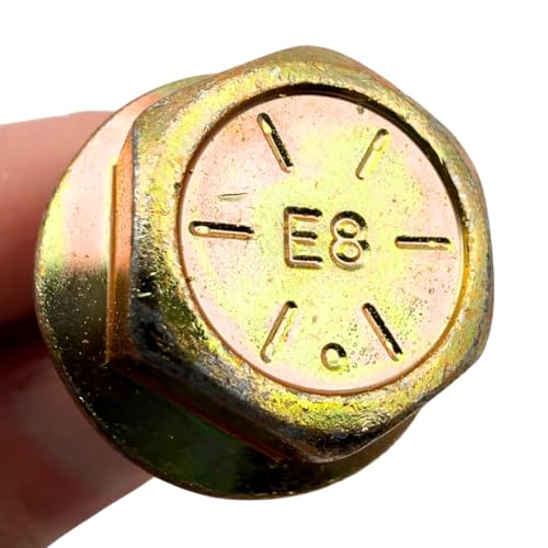 1/2"-13 x 1-1/2" Grade 8 Flange Bolts (4-Pack) – Heavy-Duty Hex Flange Bolts Includes All-Metal Prevailing Torque Lock Nuts – High-Strength SAE J429/J995 Anti-Vibration 1.5" Coarse Thread