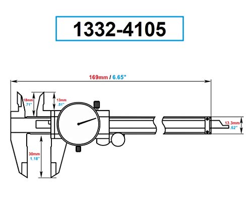 Dasqua 1332-4105 0-4" Machinist Grade Dial Caliper - size: 0-4"