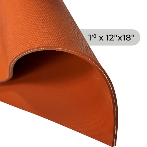 Exactly Rubber Fiber Reinforced Silicone Sheet, Red 1/8 x 12" x 18" 70A, Made in The USA, High Temp Heavy Duty Gasket Material DIY Sealing Pads Surface Protection Fiberglass Reinforcement - size: 1/8 x 12 x 18
