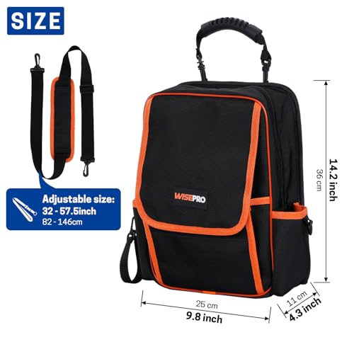 Electrician Tool Pouch Bag, HVAC Tool Bag Organizer - size: Large