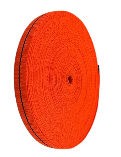 Cajun Tie Downs - 1" Heavy Duty Webbing Strap - 25 Yards (Orange/Black) - color: Orange/Black