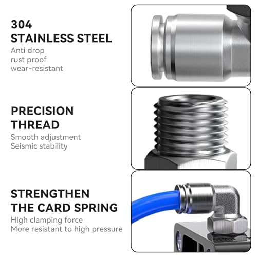 PNEUMATIC 304 Stainless Steel Male Elbow 3/8 Inch Tube OD x 3/8 Inch NPT Thread 90 Push to Connect Tube Fitting (Pack of 5) - size: 3/8"OD x 3/8"NPT