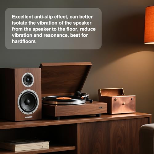 MECCANIXITY Rubber Speaker Isolation Feet,1.18"x0.39" Black Anti-Vibration Base Pad with Screws Amplifier Stand Feet Mat for Electronic Speaker Guitar HiFi Home Theater Sound System, Pack of 8 - size: 1.18"x0.39"