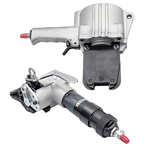 Pneumatic Steel Strapping Tools Metal Banding Machine Heavy Duty Tensioner and Cutter Sealer for 1.25inch(32mm)Width Metal Belt, Portable Packaging