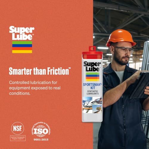 Super Lube Sportsman Kit - Multi-Purpose Synthetic Grease & Oil w/ Syncolon - Water Resistant Grease for Sporting Equipment - Long-Lasting Lubricant - Translucent White - 24 oz (11520)