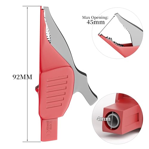 Goupchn 2PCS Heavy Duty Alligator Clips Red&Black - style: P60042-2PCS