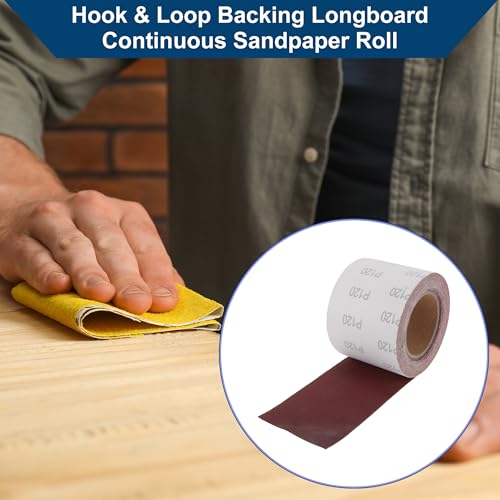 120 Grit Sandpaper Roll 4 Inch x 32.8 Feet Sandpaper Aluminum Oxide Emery Cloth Roll Sanding Paper for Wood Sanding Automotive Polishing Metal Sanding - size: 120 Grit