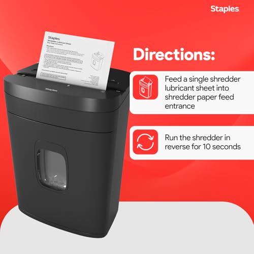 Staples Shredder Lubricant Sheets, Reduces Friction & Noise, 24-Pack - style: Lubricating Sheets