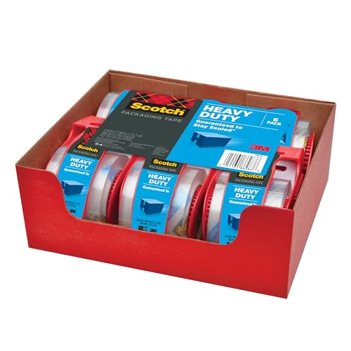 Scotch Heavy Duty Packing Tape, 1.88 in x 27.7 yd, 6 Rolls, 6 Dispensers - size: 6 Rolls