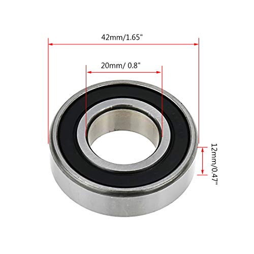 5pcs 6004RS Ball Bearings Double Sealed Deep Groove Bearings 20 x 42 x 12mm - size: 20 x 42x 12mm
