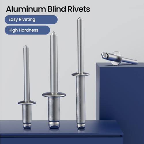 80pcs 1/4" x1/2" Aluminum Blind Rivets, 6.3 x 12mm Pop Rivets,Rivets for Metal,Silver - color: Aluminum, size: 1/4" x 1/2"