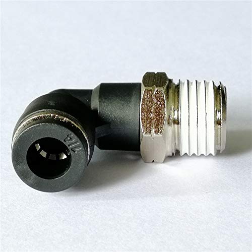 10 Pack Push to Connect Air Fittings 90 Degree Pneumatic Tube Fitting Male Elbow 1/4" Tube OD x 1/4" NPT Thread - size: 1/4" OD x 1/4" NPT