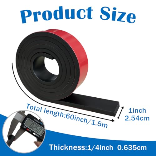 1/4" Thick x 1" Wx 60" L Solid Rubber Strip Roll with Adhesive Backing - size: 1" x 1/4" x 60"