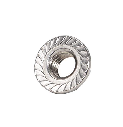 cSeao 30pcs M10 1.5mm Pitch Serrated Flange Nuts 304 Stainelss Steel Flange Lock Nuts - size: M10 30pcs