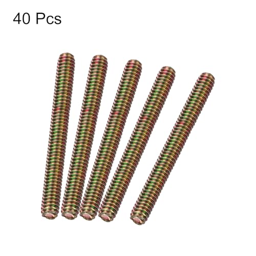 uxcell 40pcs Fully Threaded Rods 1/4 x 2-1/2" All Thread Studs Carbon Steel - size: 1/4 x 2-1/2 Inch