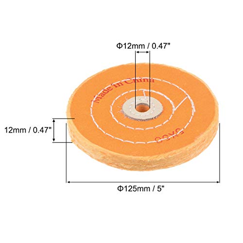 uxcell 5-Inch Cotton Buffing Wheel Polishing for Bench Grinder Tool 1/2-Inch Arbor Hole