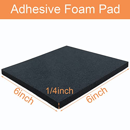 8Pcs Black Adhesive Foam Pads Closed Cell Foam Sheets 1/4" Thick X 6" X 6" - size: 6inX 6inX 1/4in