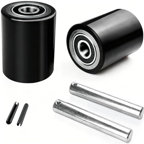 Pallet Jack Load Wheels Replacement Kit 3"x3.75" (Black,1 Pair) - color: Black-1 Pair