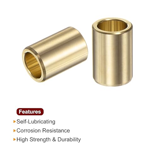HARFINGTON 2pcs Sleeve Bearings 1/2" Bore 11/16" OD 1" Length Wrapped Oilless Bushing Brass Alloy for Transmission Conveyor System - size: 1/2" x 11/16" x 1"
