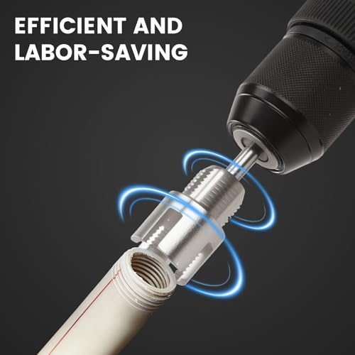 2pcs Integrated Internal & External Pipe Threading Tool 3/4'' Pipe Thread Cutting Tool Electric Drill Compatible Pvc Pipe Threader Kit Pipe Threading Tool for Plumbing Repairs