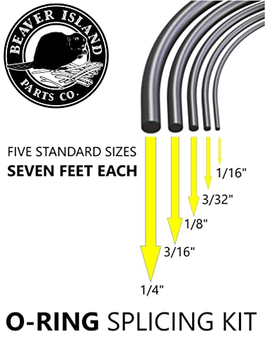 Beaver Island Buna-N O-Ring Cord Stock Splicing Kit Multi-Size, 7 Ft, Black - size: Multiple Sizes (1/16, 3/32, 1/8, 3/16, 1/4) 7’ Ea.