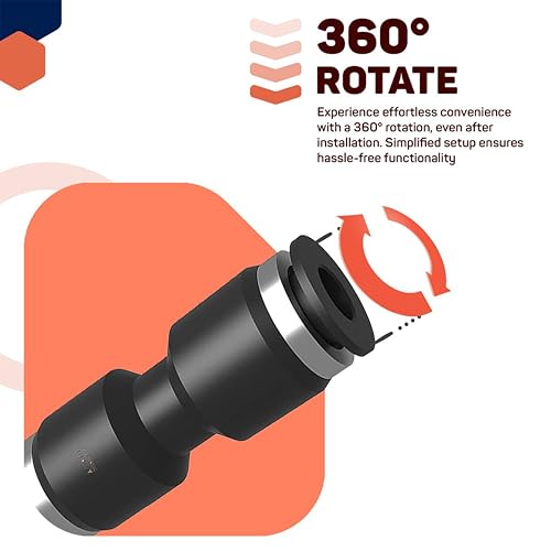 1/4'' OD Push to Connect Air Line Union Y Splitter Fittings 3 Way 10 Pack - color: Black-Y, size: 1/4" OD 10 PCS