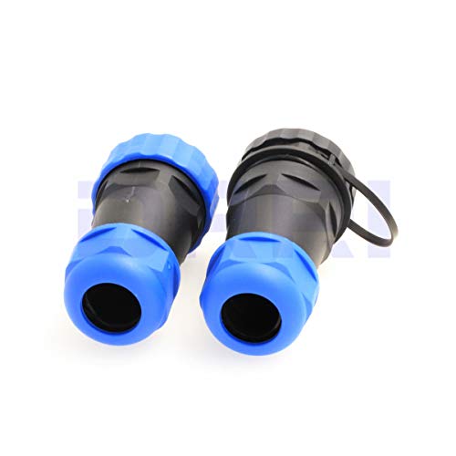 HE29 2pin 45A 380V 28mm Butt Industrial Threaded Waterproof Plastic Connector (2 pin) - size: 2 pin