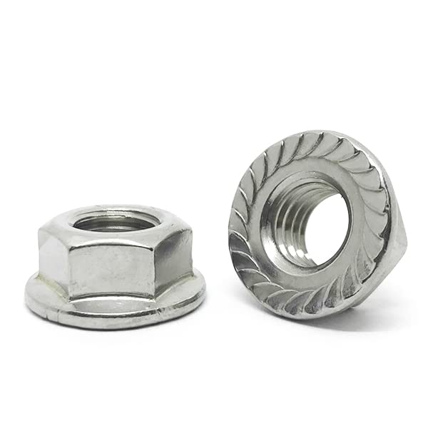 (500 Pieces) 1/4"-20 316 Stainless Steel Serrated Hex Flange Lock Nuts