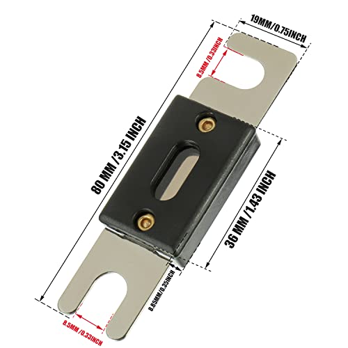 BOJACK 0/2/4 Gauge AWG in Line ANL Fuse Holder with 300 Amp Fuse - size: 300 Amp