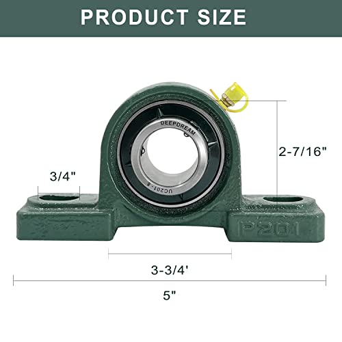 10Pcs UCP201-8 Pillow Block Bearing with 1/2" Bore Mounted Pillow Block Bearings Chrome Steel Bearings Self-Alignment - size: UCP201-8-10pcs