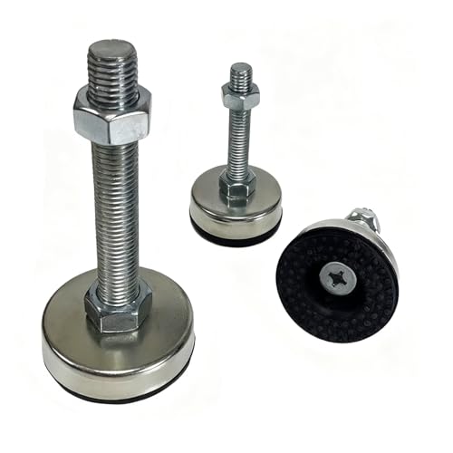 Leveler Feet,4-Pack, Adjustable Swivel Leveling Feet 529 Lb Capacity for Workbench,Cabinet,Machine,Black Nylon Stainless Steel D60xM12x50 - color: Black, size: D60xM12x50