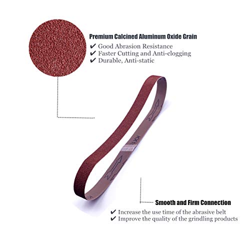 H2solution 3/8 x 13 Sanding Belts,40 Grit Aluminum Oxide Air Sander Belt,24 Pack