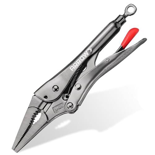 ARROW 9.5" Needle Nose Locking Pliers, Long Nose Locking Pliers - size: 9.5 in