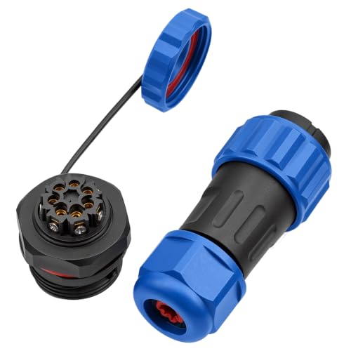 TY20 7 Pin 5A Circular Waterproof Connector Screw Terminal Solder-Free Male Female Cable Plug Socket Quick-Disconnect for Outdoor Marine Power Device - color: Panel Mount, size: 7 Pin 5A