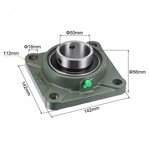 uxcell UCF210 Flange Block Bearings 50mm Bore Cast Iron Bearing Unit Set Screw Lock - size: 50mm