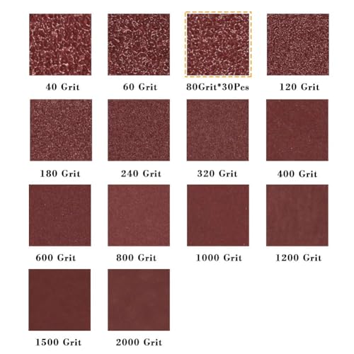 30 Pcs Hook and Loop Triangle Sandpaper 80 Grit 80mm 3-1/8 Inches for Oscillating Multi Tool Detail Sander Sanding Discs Triangle Sanding Pads - style: 80 Grit