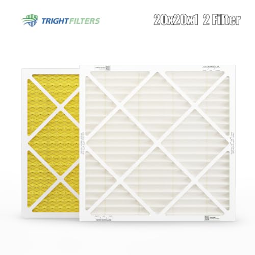 TRIGHTFILTERS 20x20x1 Air Filter MERV 11 HVAC Furnace Filter Pleated 2 Pack - size: 20x20x1